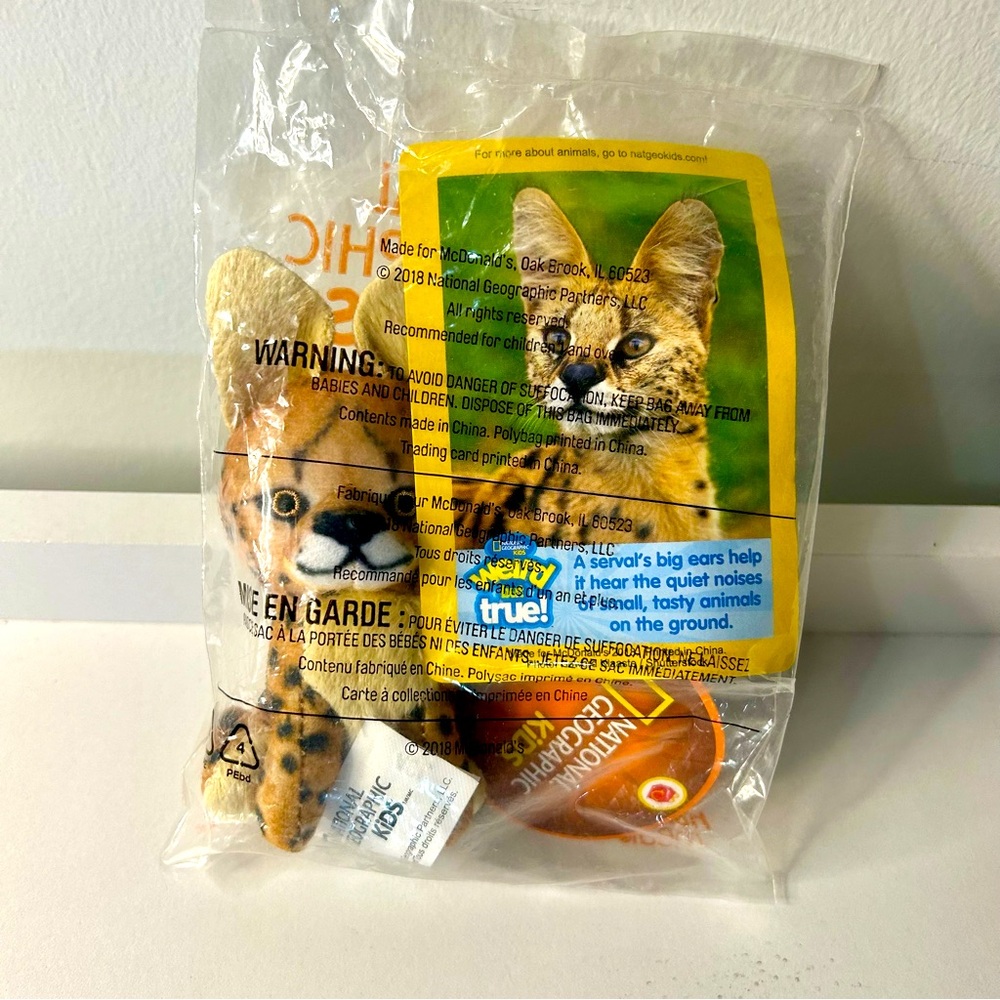McDonalds Happy Meal Toy National Geographic Kids Plush Toy 2018 Serval